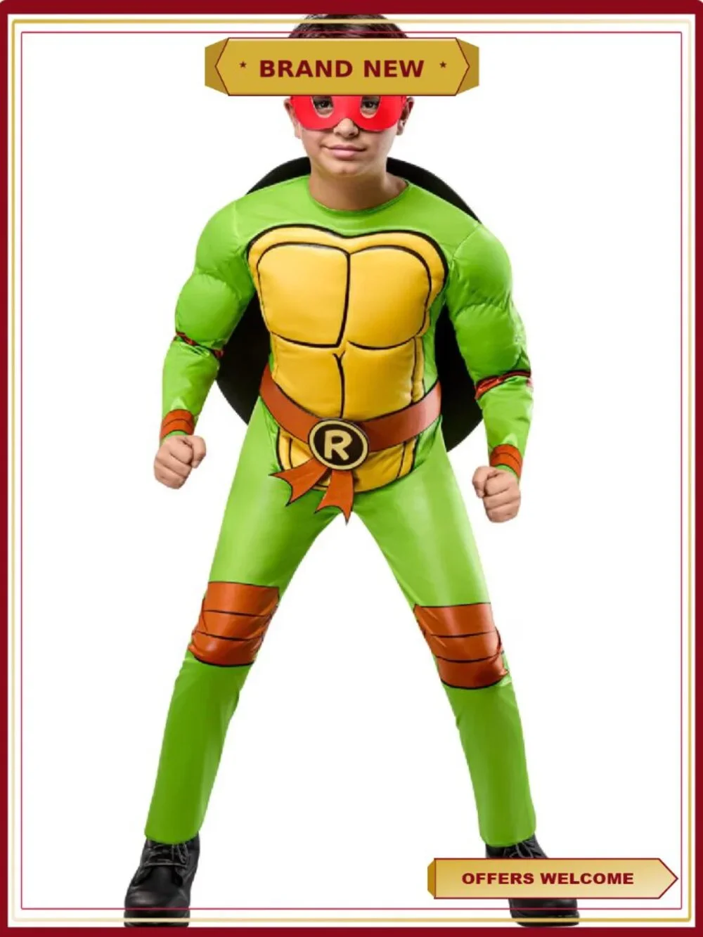 Teenage Mutant Ninja Turtles 4-in-1 Halloween Costume Kit Boys Size L 10/12